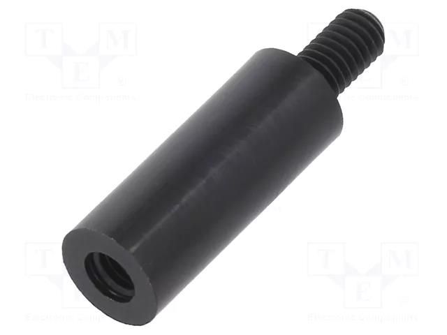 Screwed spacer sleeve; cylindrical; polyamide; M4; M4; 20mm; black DREMEC TFM-M4X20/DR287RD