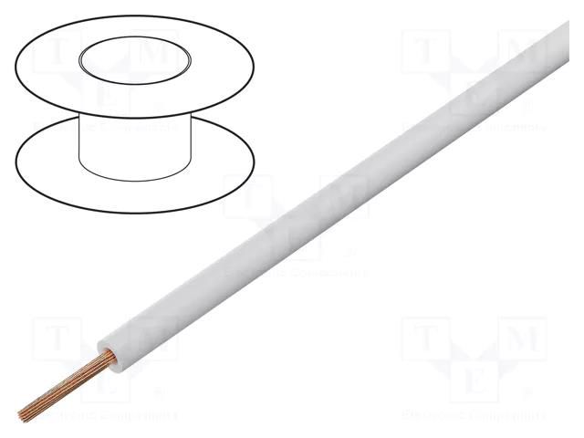 Wire; TLY; stranded; Cu; 0.22mm2; PVC; white; 150V,300V; 50m; Class: 5 BQ CABLE TLY0.22/50-WH