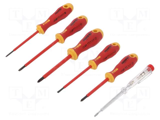 Kit: screwdrivers; insulated; 1kVAC; Phillips,slot; ERGONIC® FELO FL41396398