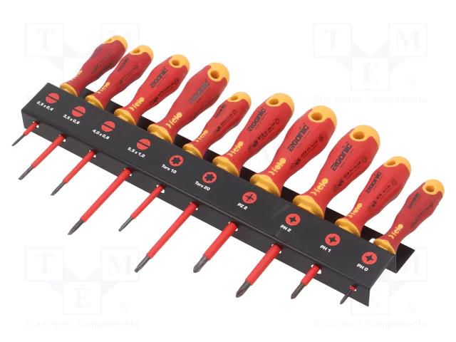 Kit: screwdrivers; insulated; 1kVAC; Kit: screwdrivers hanger FELO FL41491093