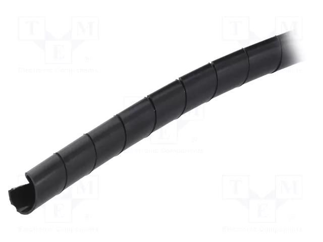 Spiral wrapping; ØBundle : 10÷100mm; polyamide; black; L: 30m HELLERMANNTYTON SBPAV09-PA6V0-BK