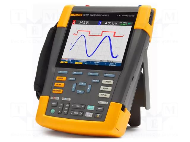 Scopemeter; 200MHz; 8bit; colour,LCD; Ch: 2; 2,5Gsps; 10kpts/ch FLUKE FLK-190-202-III