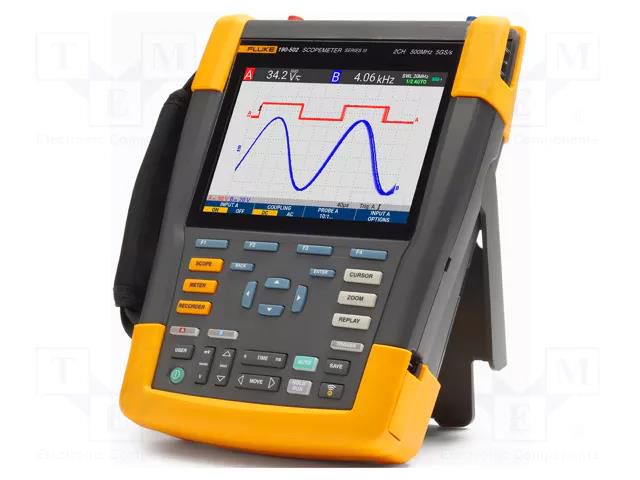 Scopemeter; 500MHz; 8bit; colour,LCD; Ch: 2; 5Gsps; 10kpts/ch; 700ps FLUKE FLK-190-502-III-S