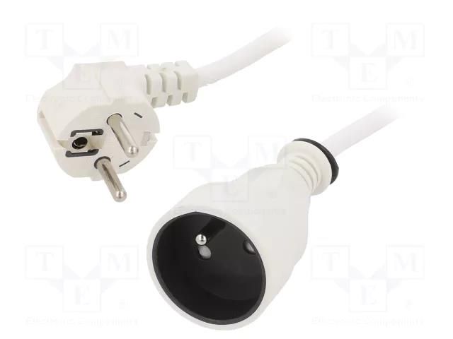 Extension lead; 3x1.5mm2; Sockets: 1; PVC; white; 1.5m; 16A JONEX PS-170/1.5-1.5
