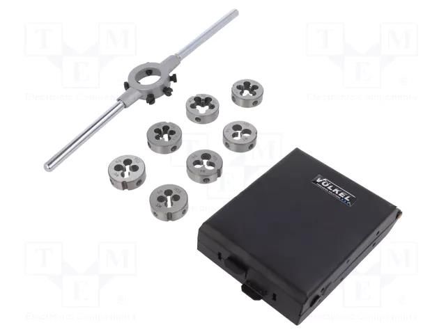 Kit: threading dies; Kit: threading dies,diestock; 8pcs. VÖLKEL VOLKEL-49525