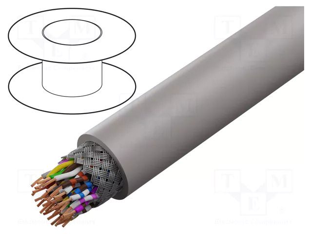 Wire; UNITRONIC® LiHCH (TP); 16x2x0.14mm2; LSZH; grey-beige; 60V LAPP LIHCH-TP-16X2X0.14