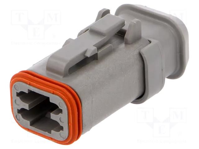 Connector: wire-wire; plug; female; DT; PIN: 4; IP68; for cable; grey DEUTSCH DT06-4S-E008
