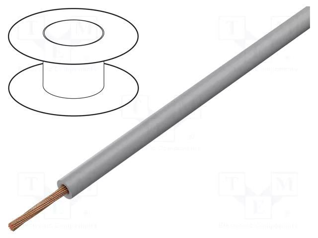 Wire; Silivolt®-1V; 1x1mm2; stranded; Cu; silicone; grey; 1.5kV STÄUBLI SILI-1V/1.0GY