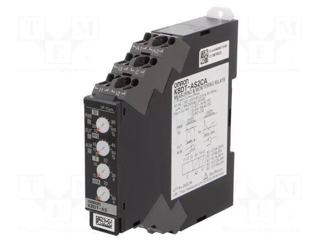 Current monitoring relay; AC/DC current; 100÷240VAC; K8DT-AS OMRON K8DT-AS2CA