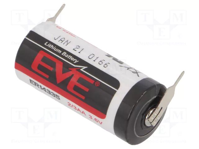 Battery: lithium; 14335,2/3AA; 3.6V; 1650mAh; non-rechargeable EVE BATTERY EVE-ER14335/2PT