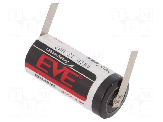 Battery: lithium; 14335,2/3AA; 3.6V; 1650mAh; non-rechargeable EVE BATTERY EVE-ER14335T