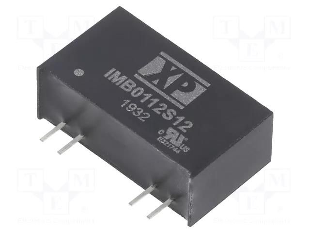 Converter: DC/DC; 1W; Uin: 12VDC; Uout: 12VDC; Iout: 84mA; SIP7; THT XP POWER IMB0112S12