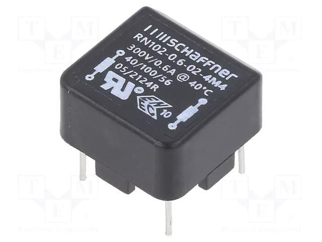Inductor: wire with current compensation; THT; 600mA; 380mΩ SCHAFFNER RN102-0.6-02-4M4
