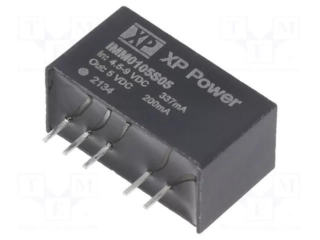 Converter: DC/DC; 1W; Uin: 4.5÷9VDC; Uout: 5VDC; Iout: 200mA; SIP7 XP POWER IMM0105S05