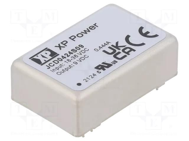 Converter: DC/DC; 4W; Uin: 18÷36VDC; Uout: 9VDC; Iout: 444mA; THT; JCD XP POWER JCD0424S09