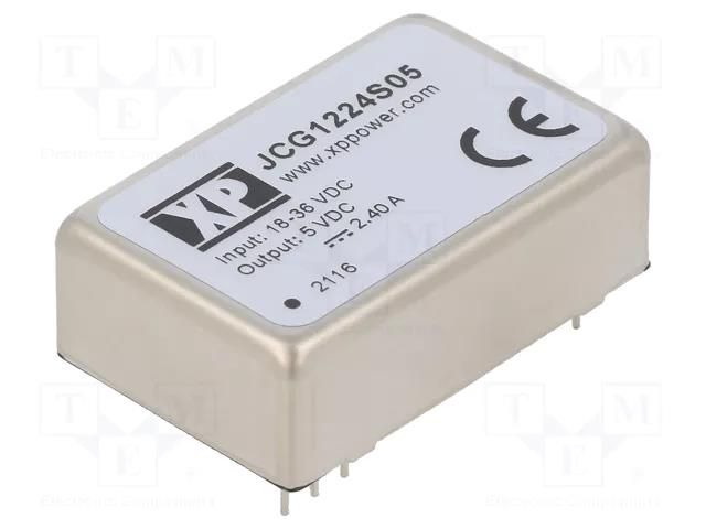 Converter: DC/DC; 12W; Uin: 18÷36VDC; Uout: 5VDC; Iout: 2400mA; THT XP POWER JCG1224S05