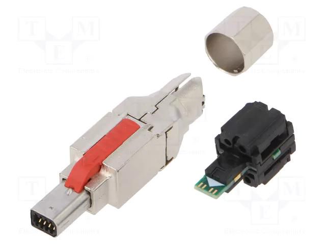 Connector: Mini I/O Type 1 (D); plug; PIN: 4; Cat: 5e; shielded TE Connectivity 2350278-1