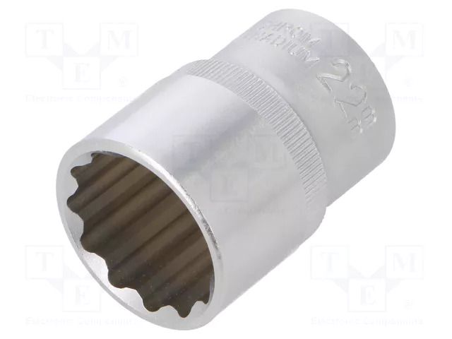 Socket; 12-angles,socket spanner; 22mm; 1/2"; Plating: chromium C.K CK-T4690M-22