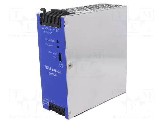Buffer module; for DIN rail; 448W; 22.4VDC; 20A; 23÷30VDC; 90% TDK-LAMBDA DBM20/E