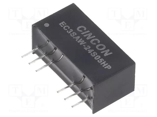 Converter: DC/DC; 3W; Uin: 9÷36VDC; Uout: 5VDC; Iout: 600mA; THT CINCON EC3SAW-24S05HP