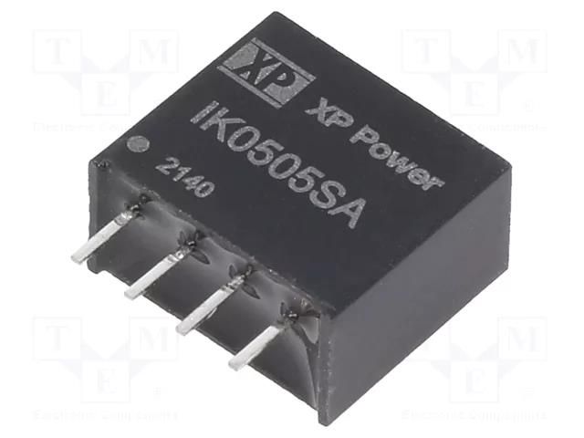 Converter: DC/DC; 250mW; Uin: 5VDC; Uout: 5VDC; Iout: 50mA; SIP; THT XP POWER IK0505SA