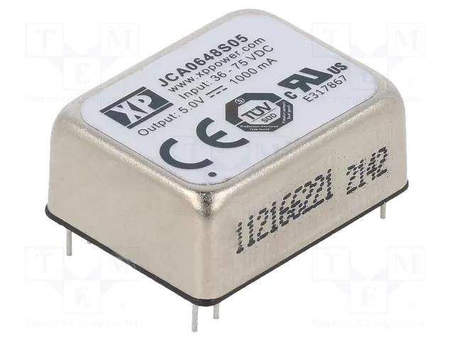 Converter: DC/DC; 6W; Uin: 36÷75VDC; Uout: 5VDC; Iout: 1000mA; THT XP POWER JCA0648S05