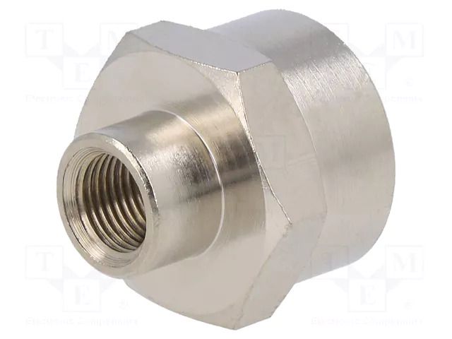 Muff; threaded,reductive; nickel plated brass; max.300°C PNEUMAT 3010-1/8-1/2