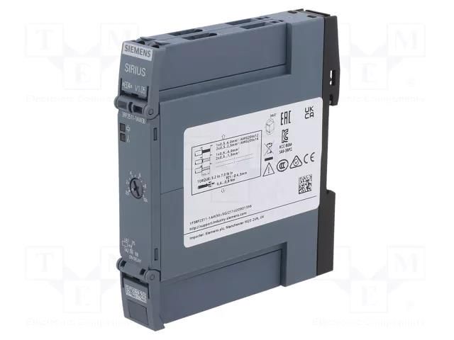 Timer; 0,5s÷10s; SPDT; 250VAC/3A; Usup: 12÷240VAC; 12÷240VDC; PIN: 1 SIEMENS 3RP2511-1AW30