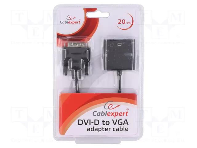 Converter; D-Sub 15pin HD socket,DVI-D (24+1) plug; 0.2m; black GEMBIRD AB-DVID-VGAF-01