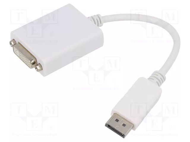 Adapter; DisplayPort plug,DVI-I (24+5) socket; DisplayPort 1.2 GEMBIRD A-DPM-DVIF-03-W