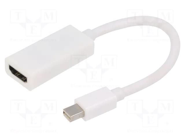 Adapter; HDMI socket,mini DisplayPort plug; Full HD 1080p GEMBIRD A-MDPM-HDMIF-02-W