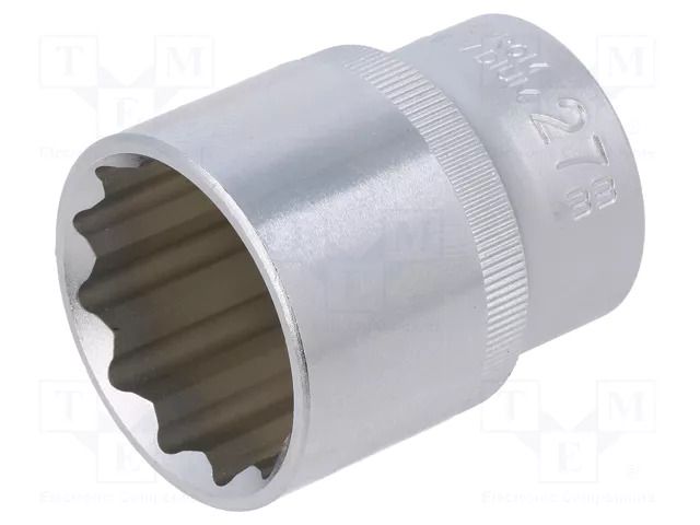 Socket; 12-angles,socket spanner; 27mm; 1/2"; Plating: chromium C.K CK-T4690M-27
