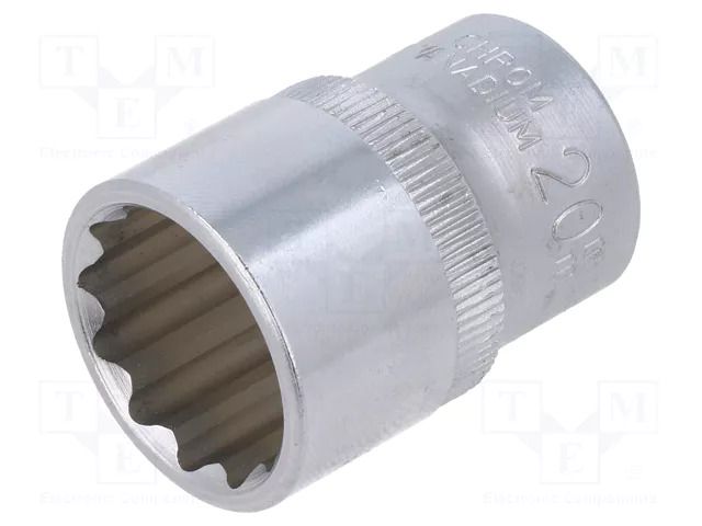 Socket; 12-angles,socket spanner; 20mm; 1/2"; Plating: chromium C.K CK-T4690M-20
