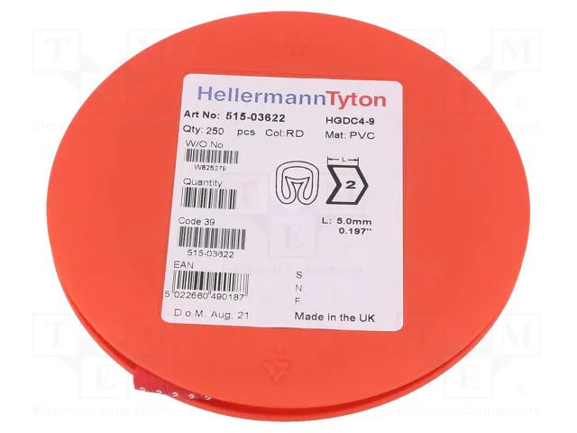 Markers; Marking: 2; 4÷9mm; PVC; red; -65÷105°C; leaded; HGDC4-9 HELLERMANNTYTON HGDC4-92-PVC-RD
