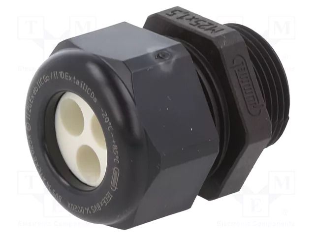 Cable gland; multi-hole; M25; 1.5; IP68; polyamide; black; 7mm HUMMEL HUMMEL-1581250151