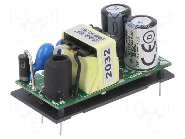 Converter: AC/DC; 6W; Uin: 90÷264VAC; 24VDC; Iout: 0.25A; 83%; KPSB6 TDK-LAMBDA KPSB6-24