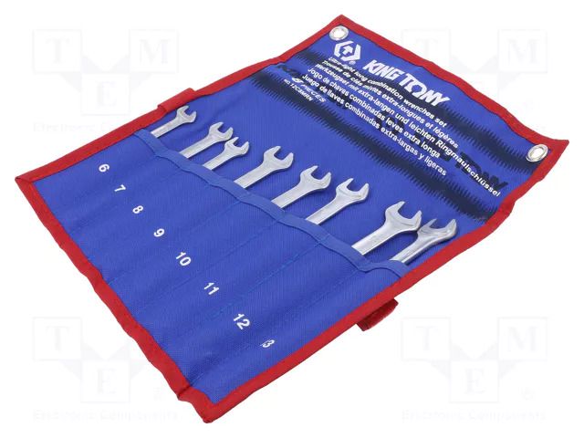 Wrench-set; combination spanner; long; 8pcs. KING TONY KT-12C8MRN