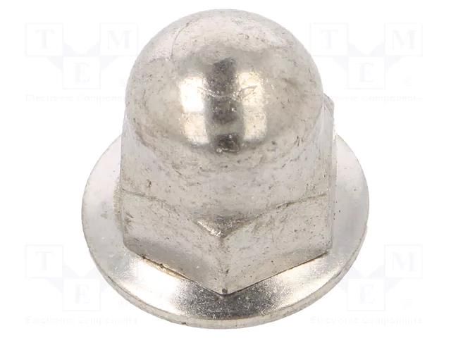 Nut; with flange; hexagonal; M5; 0.8; A2 stainless steel; 8mm; dome BOSSARD B5/BN20190