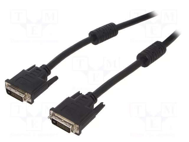 Cable; DVI-D (24+1) plug,both sides; PVC; dual link; 1.8m; black GEMBIRD CC-DVI2-BK-6