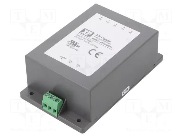 Converter: DC/DC; 60W; Uin: 18÷75VDC; Uout: 24VDC; Iout: 2.5A; DTE60 XP POWER DTE6048S24