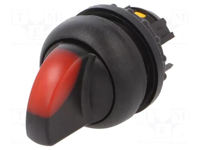 Switch: rotary; 22mm; Stabl.pos: 1; red; M22-FLED,M22-LED; IP67 EATON ELECTRIC M22S-WLK3-R