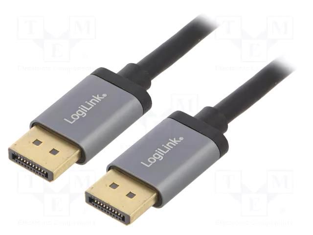 Cable; DisplayPort plug,both sides; 1m; black; aluminium LOGILINK CDA0100