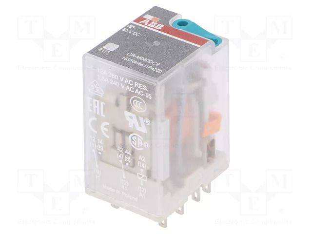 Relay: electromagnetic; DPDT; Ucoil: 60VDC; Icontacts max: 12A ABB CR-M060DC2
