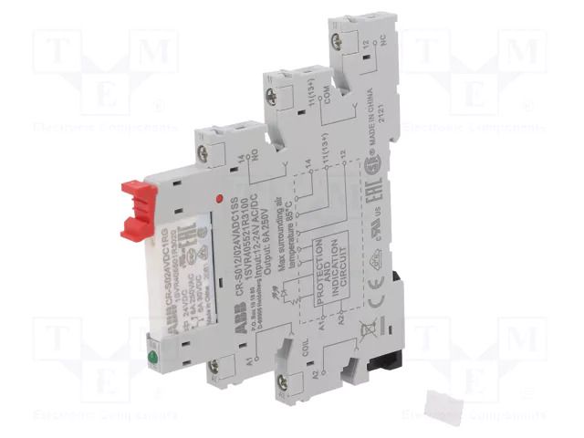 Relay: interface; SPDT; Ucoil: 24VAC,24VDC; for DIN rail mounting ABB CR-S024VADC1CRGS