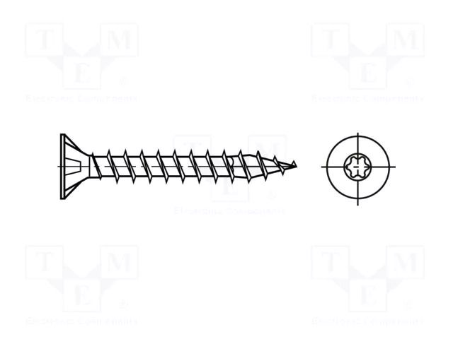 Screw; for wood; 4x15; Head: countersunk; Torx®; TX20; YELLOX® BOSSARD B4X15/BN14073