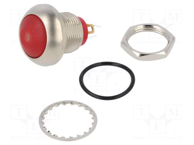 Switch: push-button; Pos: 2; SPST-NO; 0.5A/48VAC; 0.2A/50VDC; IP67 KNITTER-SWITCH DPWL1CGD2D-RG