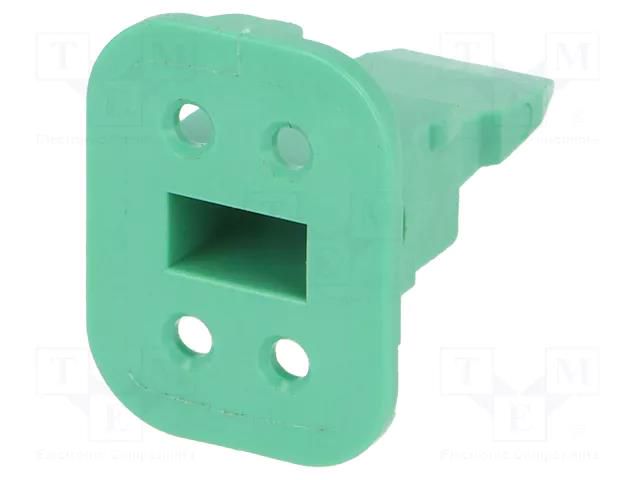 Secondary lock; female; DT; PIN: 4; green DEUTSCH W4S-P012