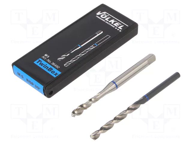 Tap; M5; 0.8; Holder: machine; high speed steel cobalt HSS-E VÖLKEL VOLKEL-36492