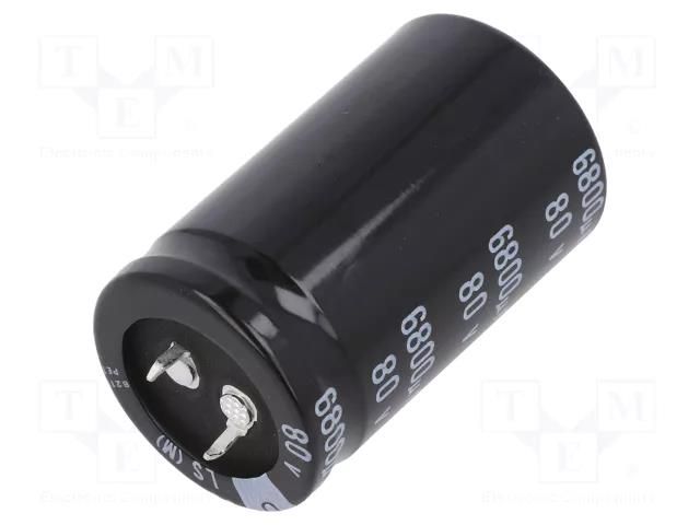 Capacitor: electrolytic; SNAP-IN; 6800uF; 80VDC; Ø30x50mm; ±20% NICHICON LLS1K682MELB