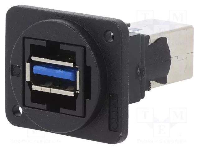 Coupler; USB A socket,USB B socket; FT; USB 3.0; plastic; 19x24mm CLIFF CP30210NX